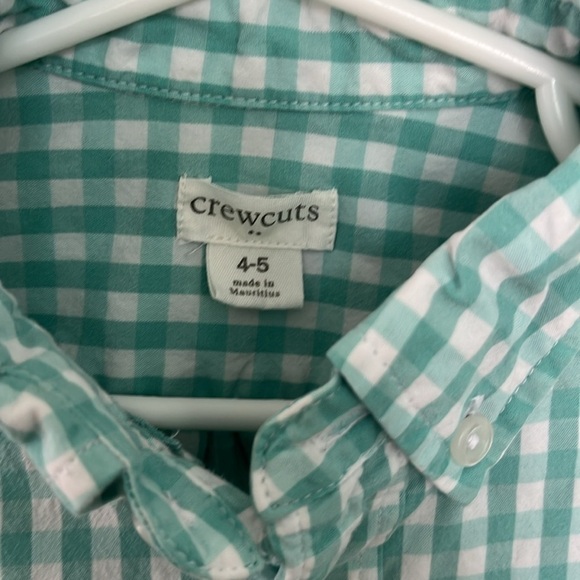 Crewcuts Teal Plaid Button Down Size 4/5 - Picture 2 of 3